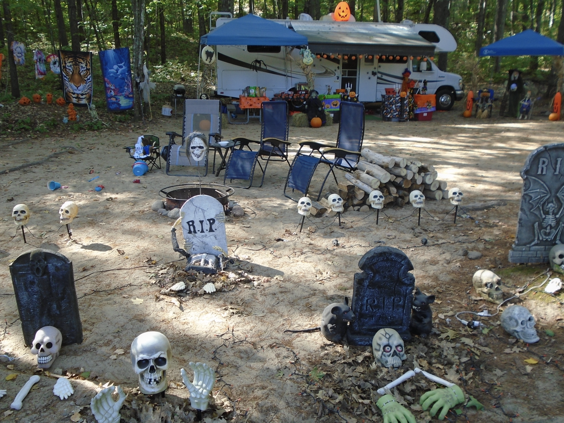 Halloween setup at campground 