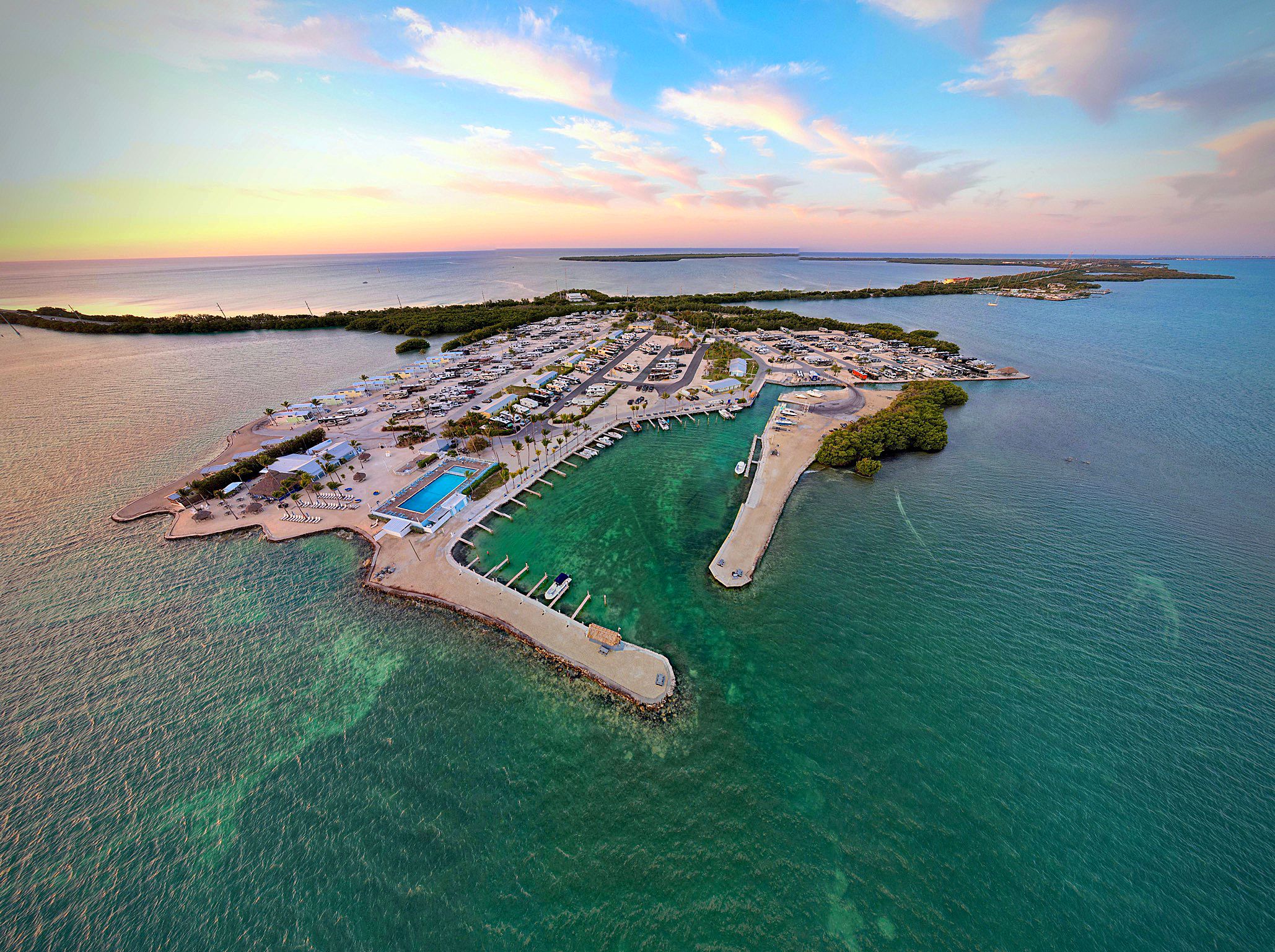 Aerial views of water