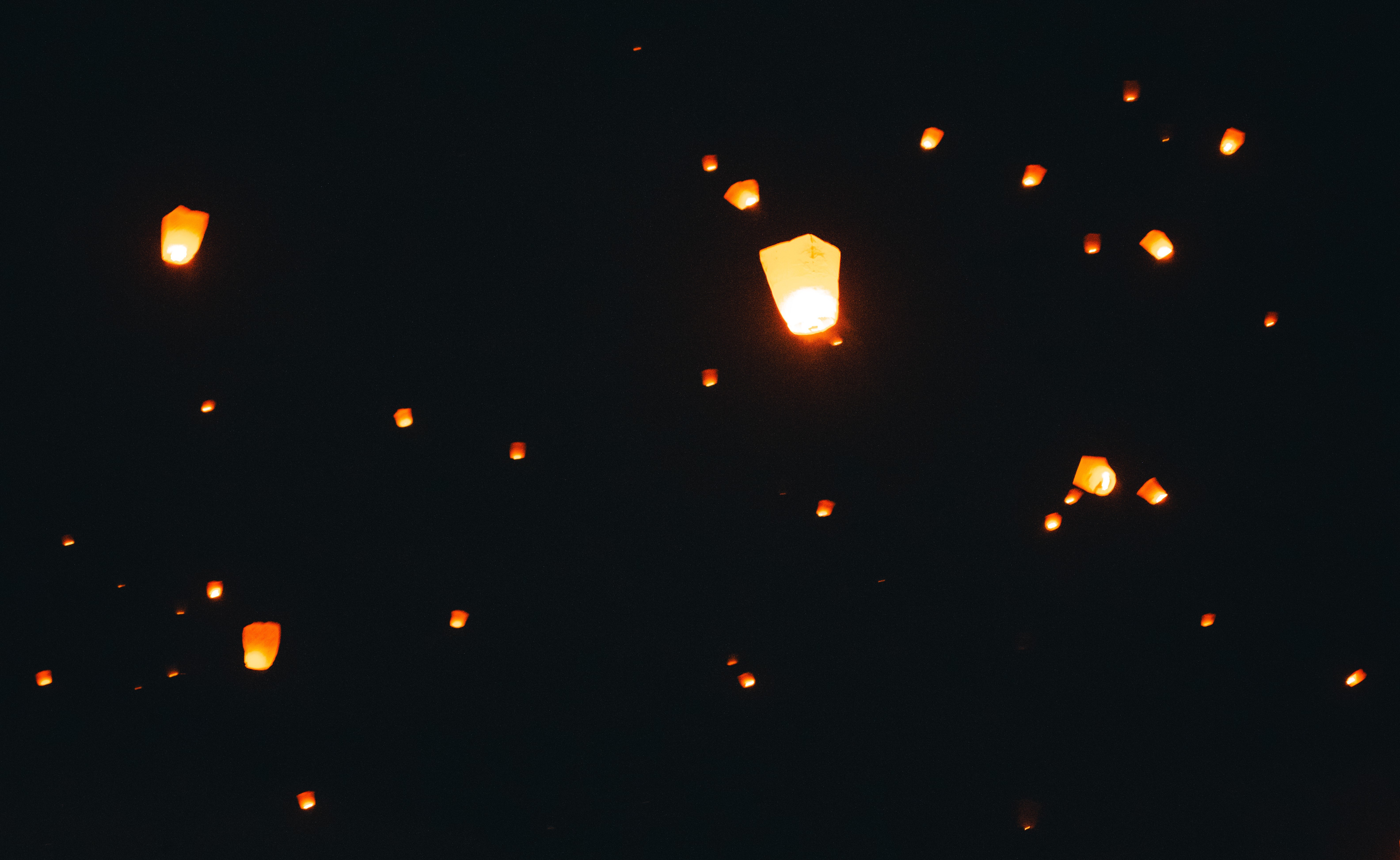 Lanterns and the night sky