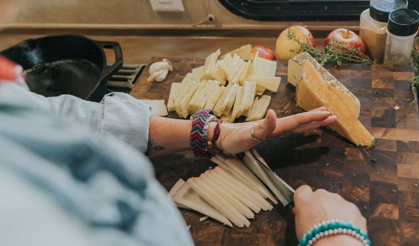 Camper Cheese/ Cutting Board