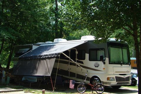 RV with an awning